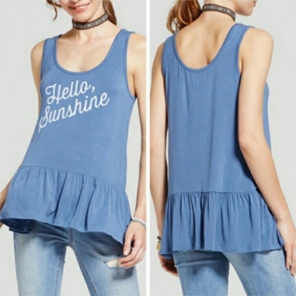 NWT Zoe+Liv Hello Sunshine Ruffle Tank